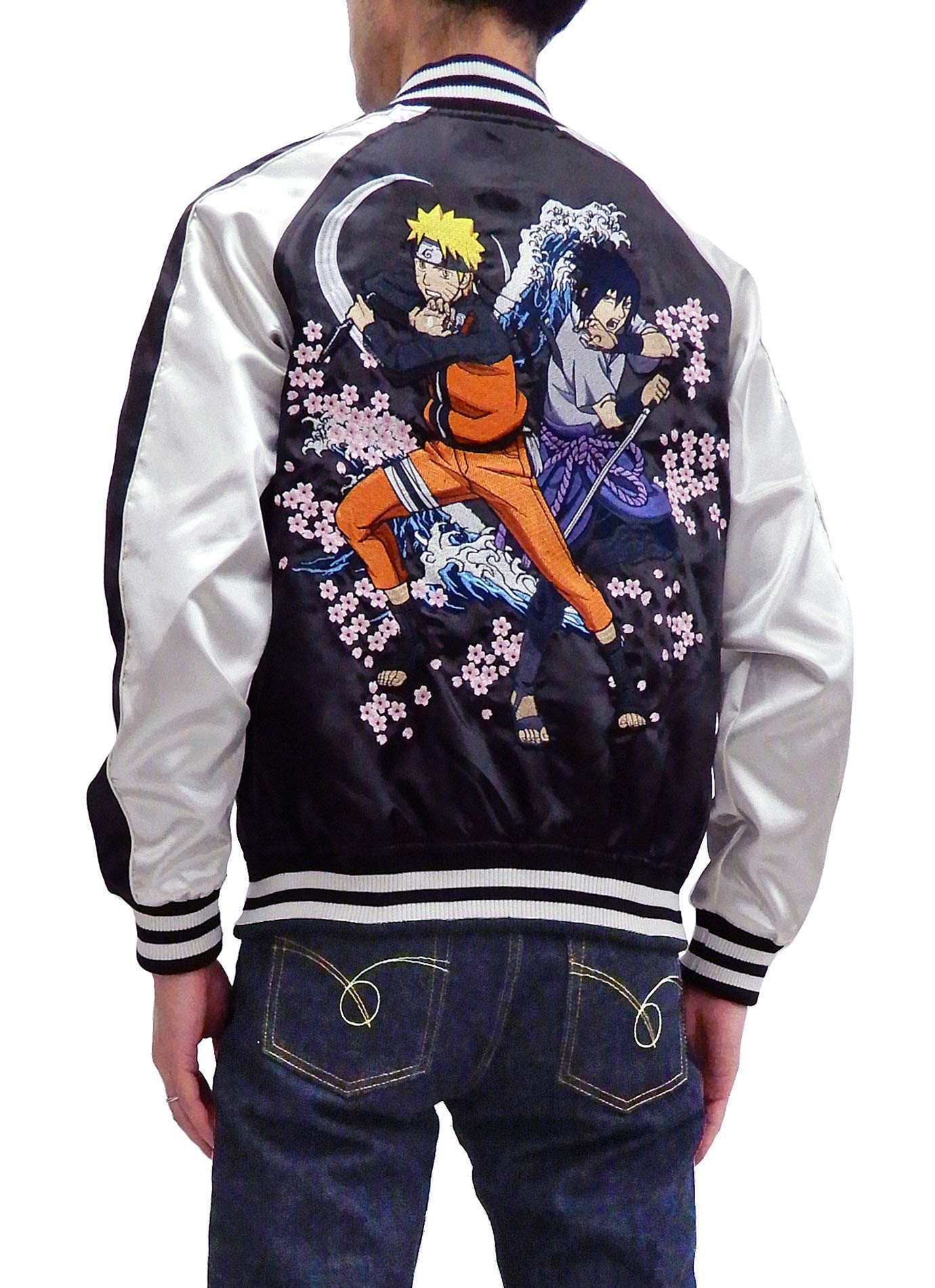 

Naruto Sukajan NARUTO Shippuden Embroidery 9001821 Oboro Souvenir Jacket x [Hanchou Fuugetsu] Men s (Black Off, XL)