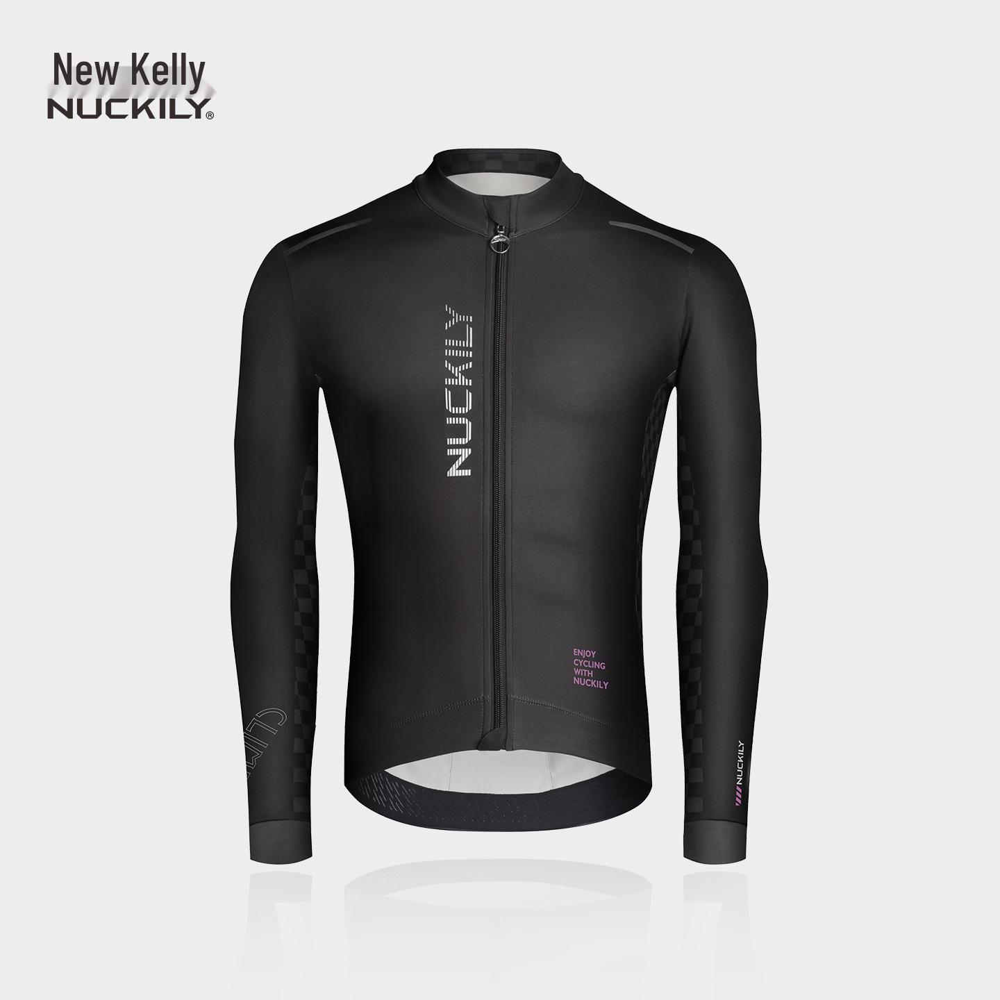 

NUCKILY Men s Fleece Cycling Suit - Warm Long Sleeve Set for Autumn/Winter Road Biking. S