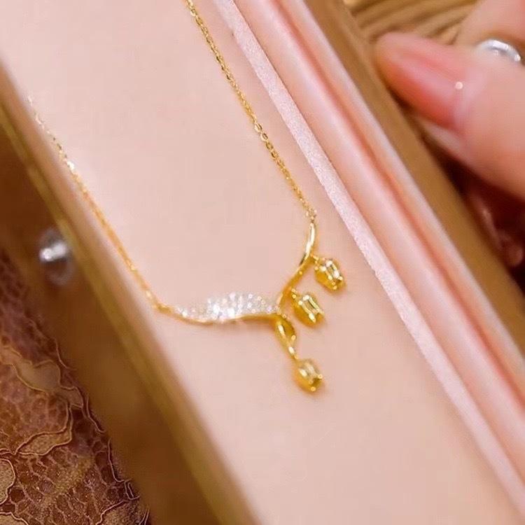 Lily of the Valley Necklace Women's Autumn and Winter Premium Fringed Flower Pendant Premium Versatile Delicate Clavicle Chain