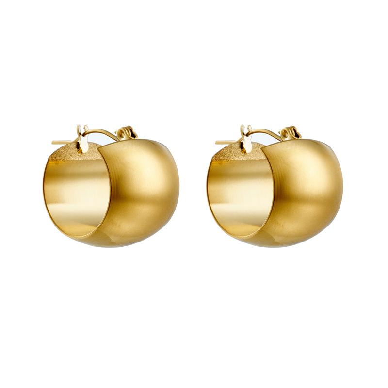 Titanium Steel Gold Chunky Twisted Hoop Earrings Non Fading Versatile Ear Cuff for Women