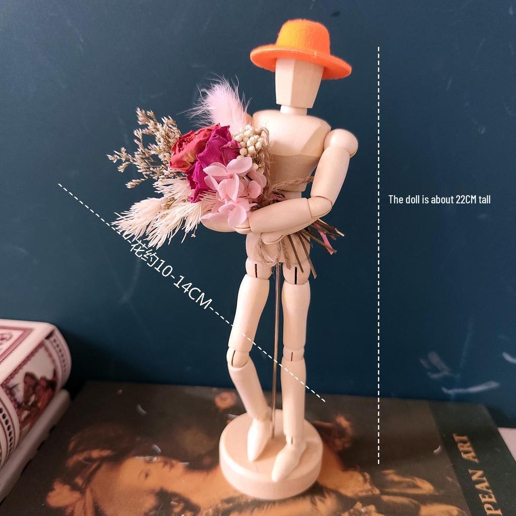 Jointed Wooden Puppet Doll: Handcrafted Human Body Ornament & Decompression Gadget.