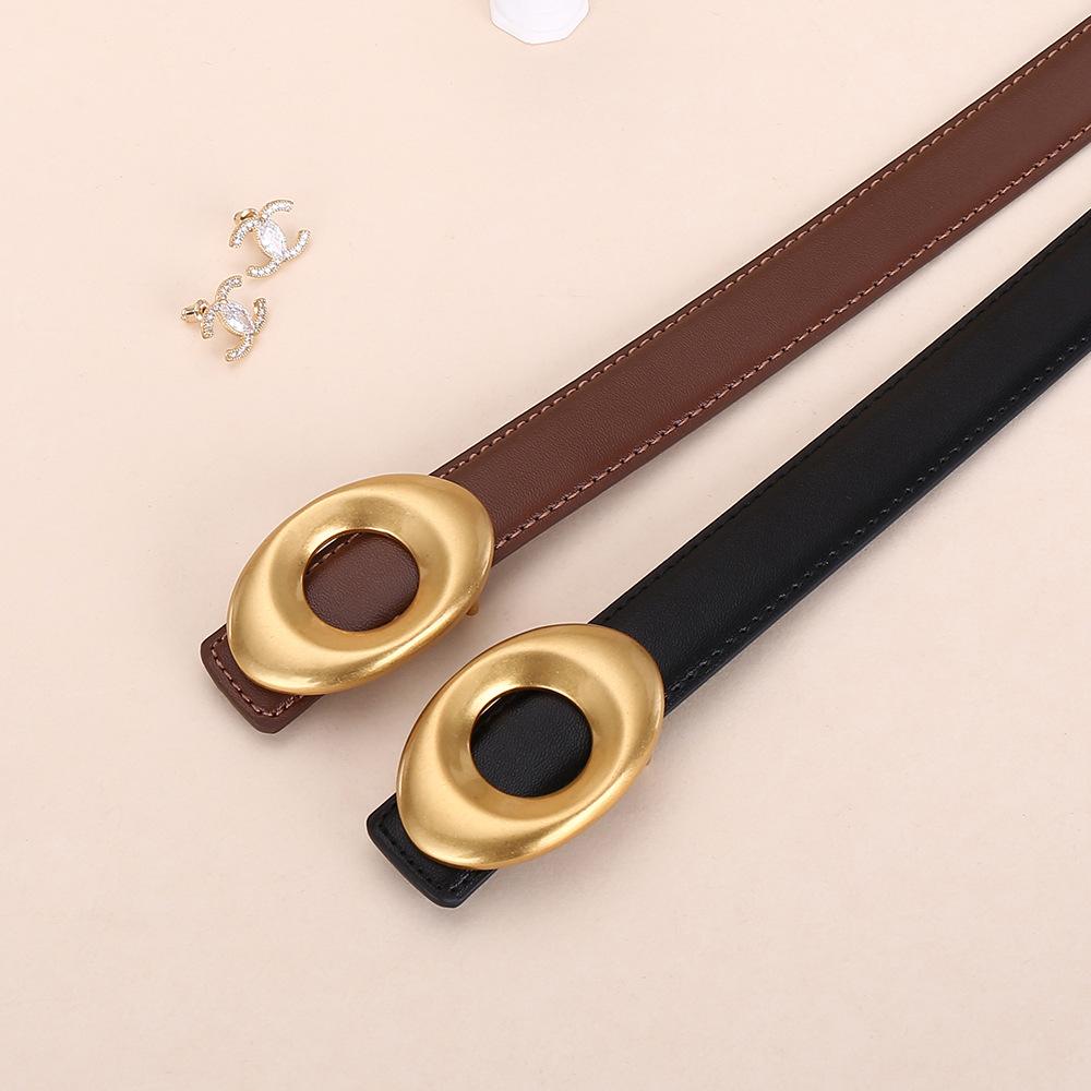 Curea Femei Piele Simplă Senzualitate High-End Negru Decorativ Curea Femei Nișă Curea Jeans Femei