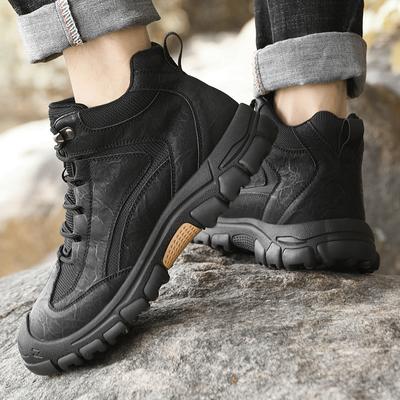 New Men Ankle Boots Motorcycle Hiking Waterproof Footwear High Top Wear-resistant Men Boots Comfortable Outdoor Hiking Shoes