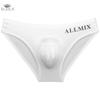 Men's Brief Underwear Ice Silk See Through Sexy Underpants Sports Letter Thong Underwear Seamless Thong Bikini
