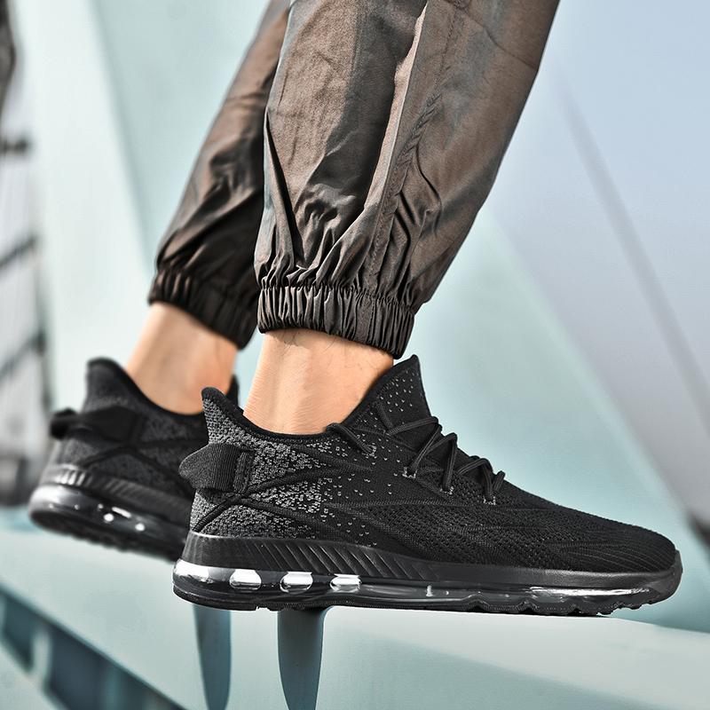 2024 New All-palm Air Cushion Running Shoes Flying Woven Sports Shoes Large Size Men's Shoes Foreign Trade Shoes Fashion Shoes