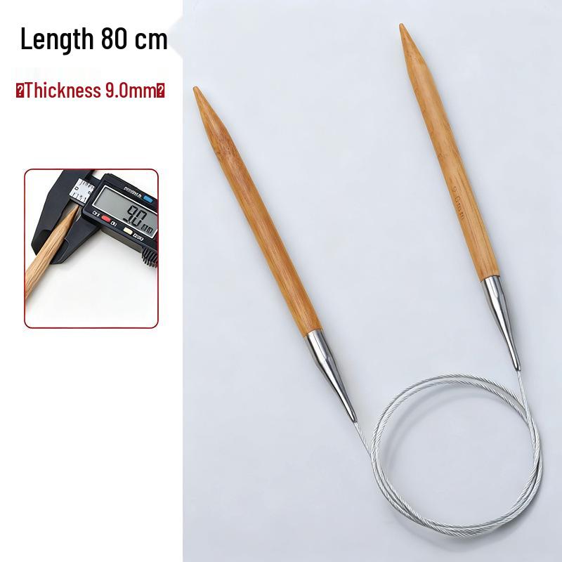Bamboo & Stainless Steel Circular Knitting Needles Set for Wool Scarves & Cuffs
