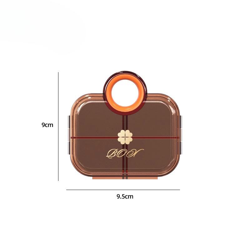 

Портативная мини-коробка для лекарств Герметичная и влагостойкая Восьмисекционная коробка для упаковки и хранения лекарств Double-layer 6 grids оранжевый