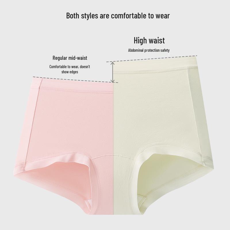 A-Grade Long-Staple High-Waisted Women's Cotton Briefs: Breathable, Soft, Antibacterial, Plus Size, Thin, Tummy Control, Extended Crotch.