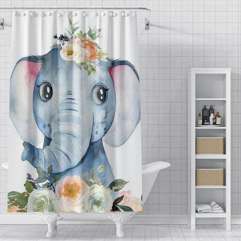 Panda Rabbit, Cat, Lion, Animal Shower Curtain Waterproof Cloth Bathroom Curtain Anime Animal Style Modern Shower Curtain