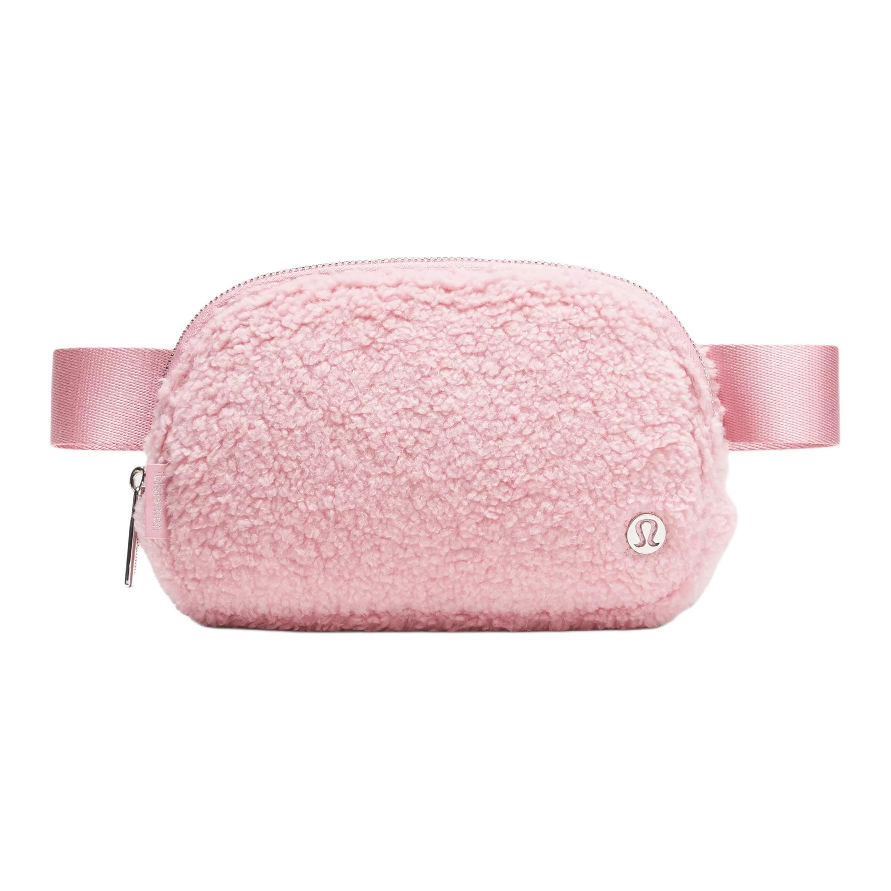 Lululemon Everywhere 1L Logo Zip Crossbody Waist Bag Women bags Pink Silver LU9CAIS-068006 Trendy Pink & Silver