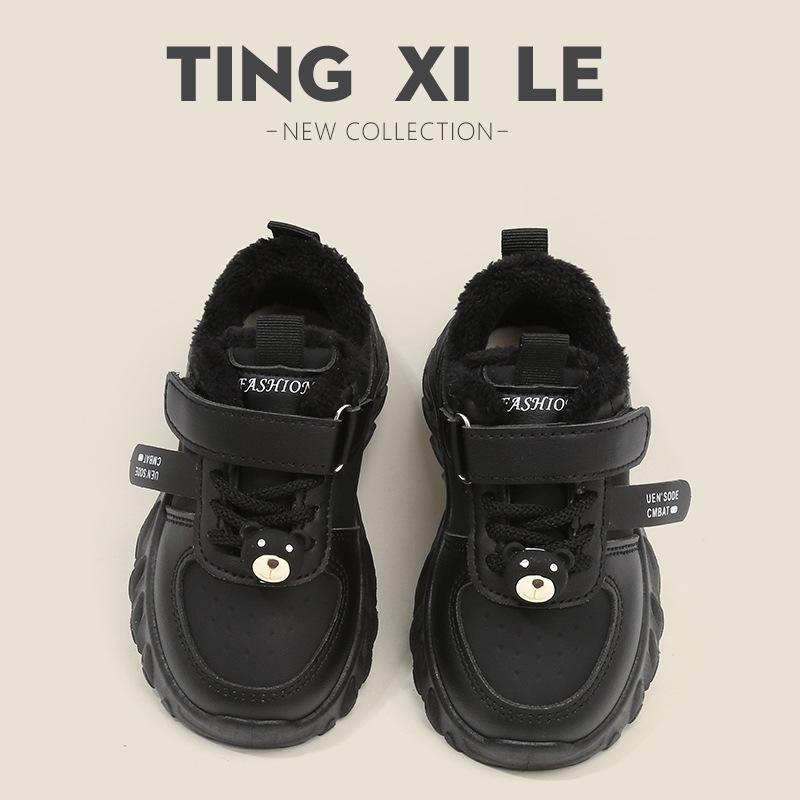 Chaussures en coton pour enfants 2025 hiver chaussures de sport pour garçons polaire épaissie chaussures de papa pour filles chaussures décontractées chaudes pour bébé