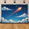 2D Blue Starry Sky with Shooting Star Backdrop Photography Background