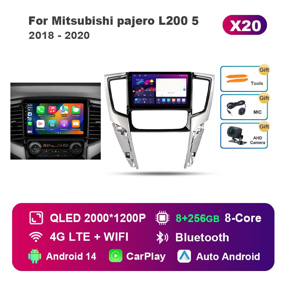 Touch Screen GPS Navigation for Mitsubishi Pajero L200 5 2018 - 2020 Android 14 Car Video Multimedia Player WiFi BT Auto Tools