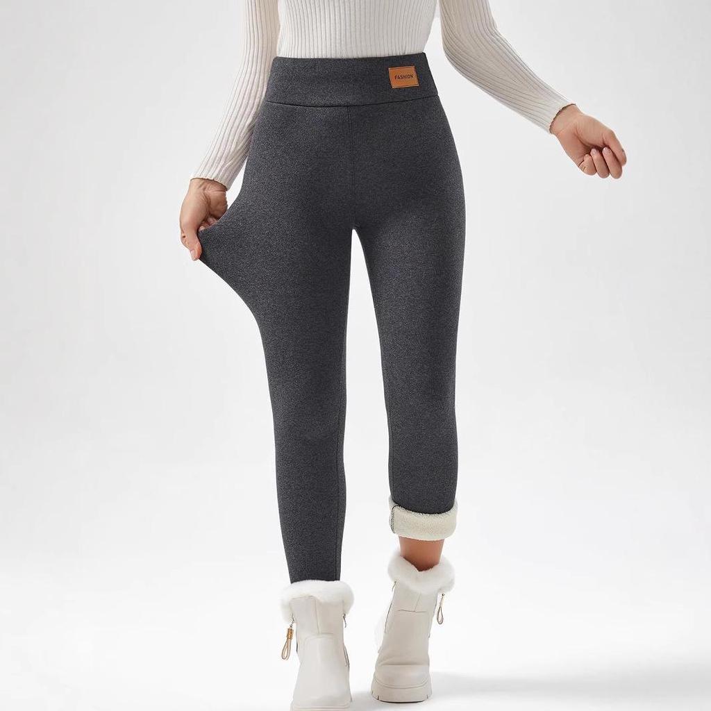 Women's Fleece-lined Cotton Yoga Pants - Warm, Thick, Autumn/Winter Wear