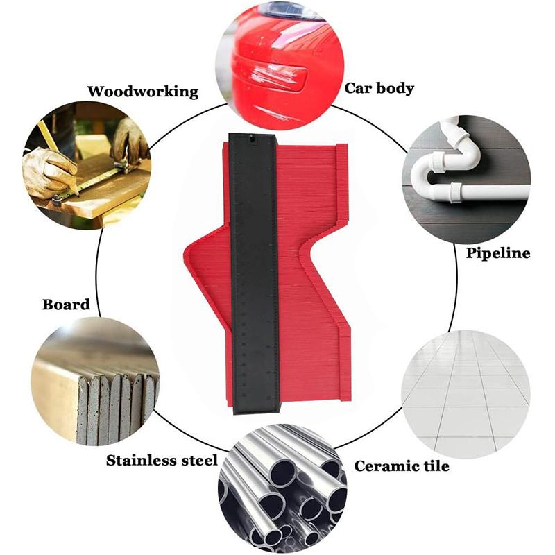Contour Meter Edge Contour Measurement Tool with Lock Adjustable Irregular Shape Replicator Contour for Carpentry, Architecture