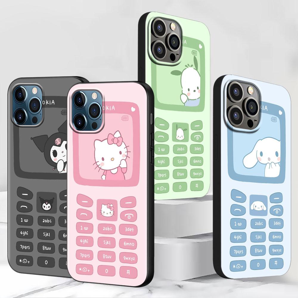 Hello Kitty Kuromi Cinnamoroll Case for Apple iPhone 13 14 Plus 11 12 Mini 15 Pro Max 7 8 SE 2020 X XS XR Silicone Phone Cover
