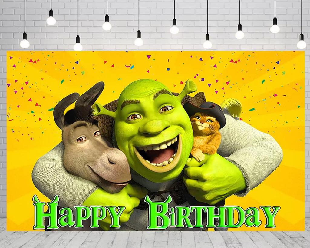 Monster Shrek Birthday Party Decoration Prince Donkey Green Princess Balloons Cup Plate For Kids Baby Shower Party Favor Gifts