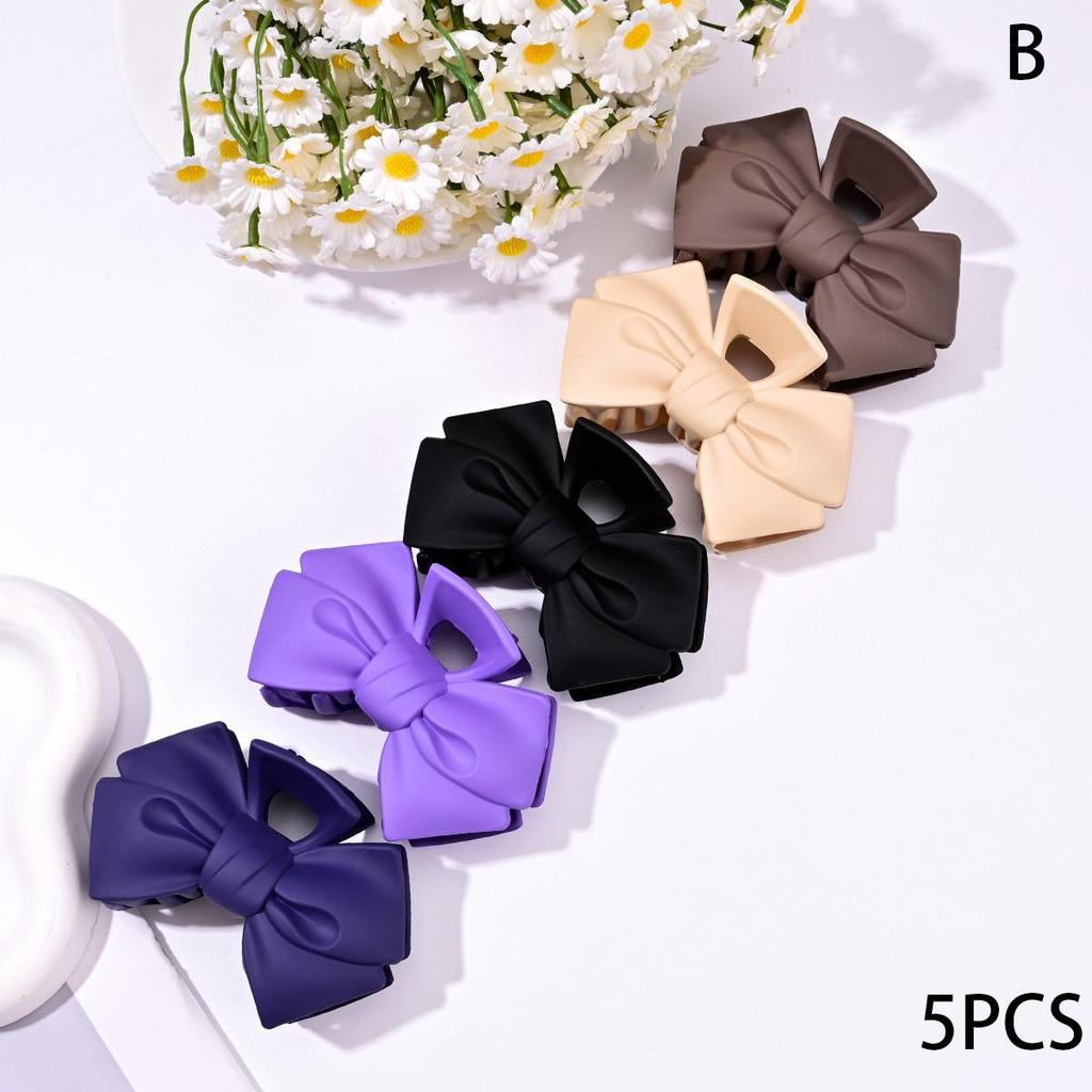 High-End Bow Claw Clip: Women's Solid Color Shark Clip, Large Size Hair Accessory