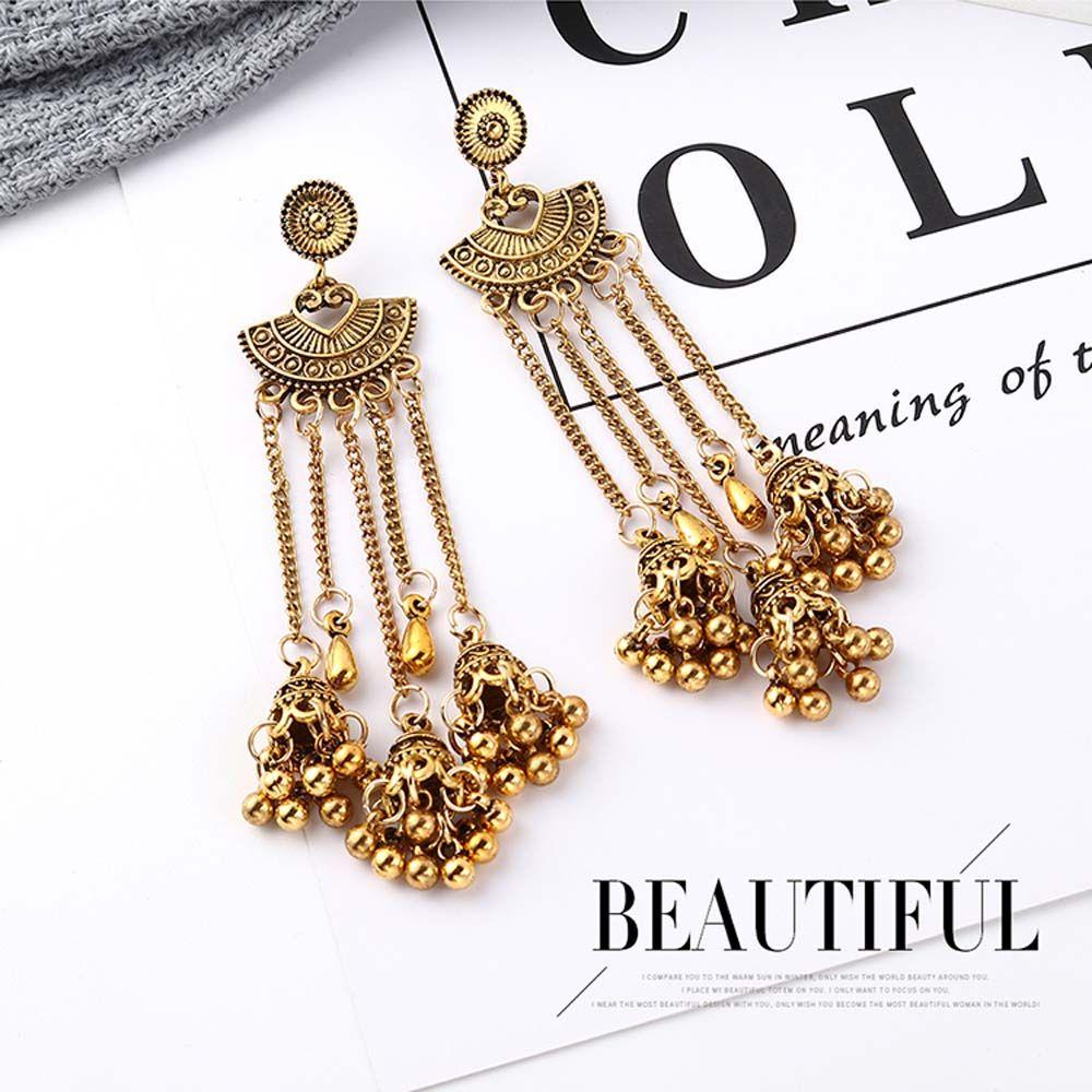 Bells Gypsy Carved Totem Jhumka Gift For Women Jewelry Dangle Earring Drop Earrings Studs Earrings