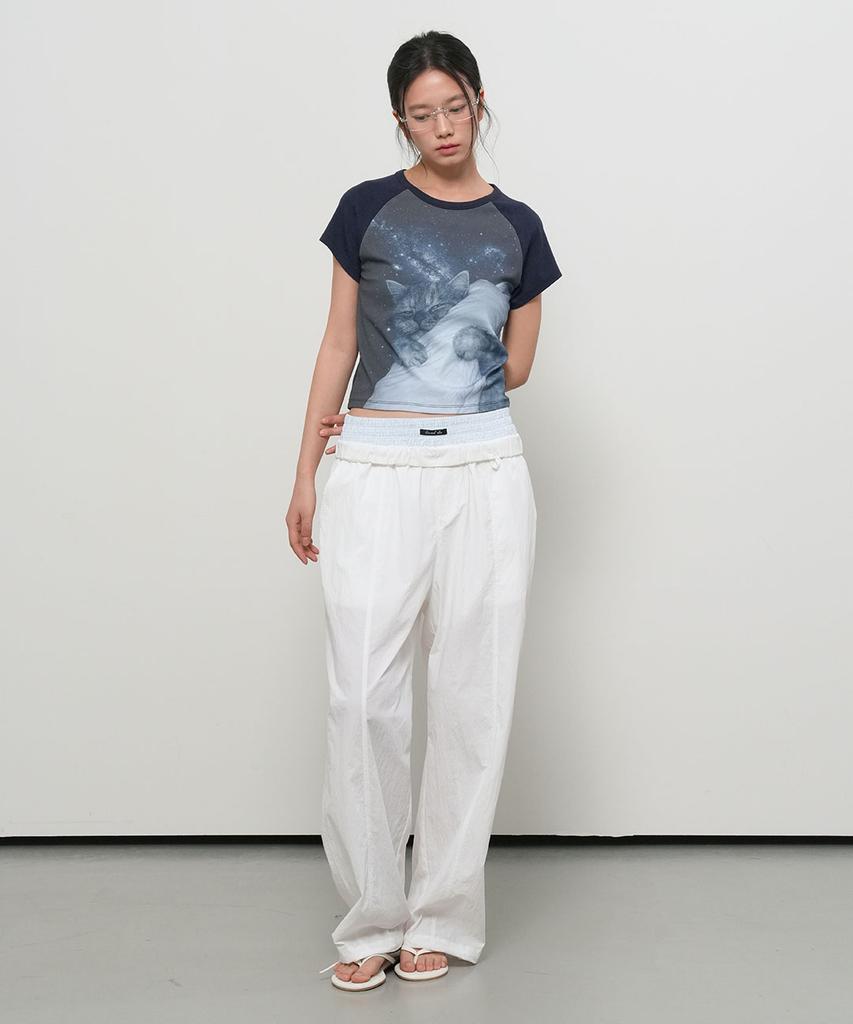 GENERALIDEA Layered Nylon Elastic Waist Pants [White] / Gf2Lpt525