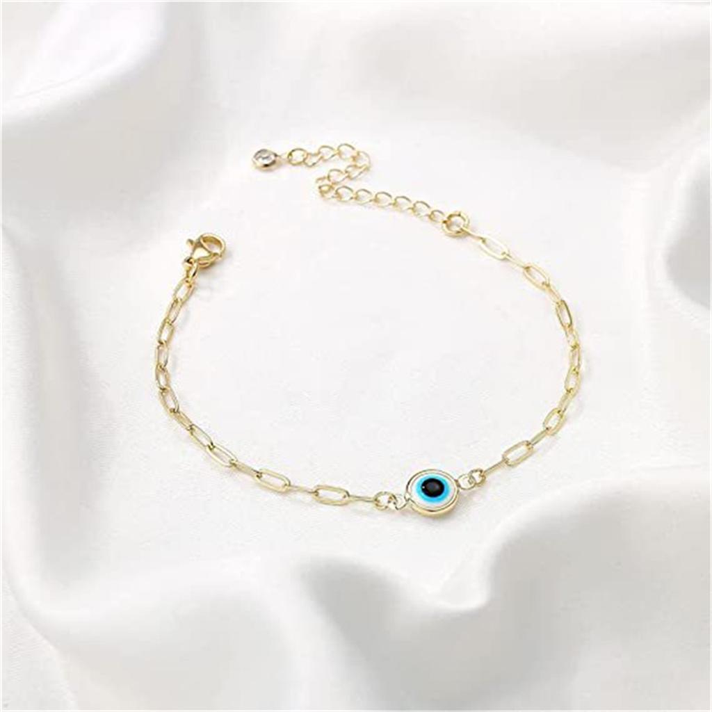 Klassische Türkische Blaue Böse Augen Gliederkette Armbänder Für Frauen Männer Einfach Edelstahl Harz Dämonenauge Armband Glücksbringer Schmuck