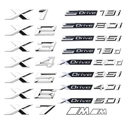 Nuevo emblema plateado para maletero de coche para los modelos X1, X2, X3, X4, X5, X6, X7, E84, F48, E83, G01, F25, F26, G02, E53, F15, E70, E71 y F16.