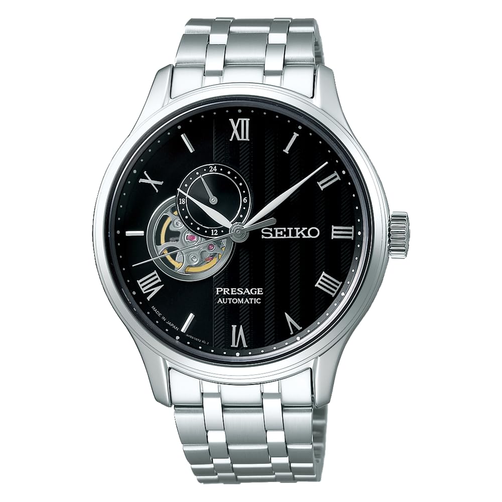 

Автоматичний годинник Presage Stamped Black Dial Dual Curve Sapphire Glass SARY093 Silver [Seiko Watch] Semi-skeleton Men s