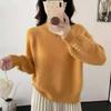 Women's Beaded Knit Sweater - Autumn/Winter 2026: Loose-Fit, Long-Sleeve, Half-High Collar Korean Style.