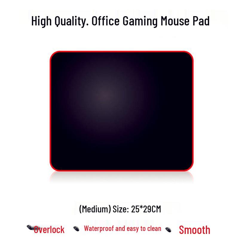 Non-Slip Waterproof Mouse Pad - Easy Clean, Extra Large, Medium Size, Pure Black Desk Mat for Office, Home, or Gaming