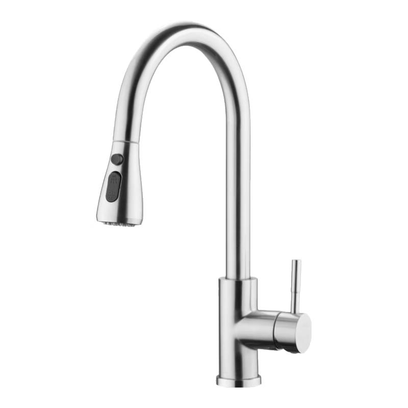 OULIN 304 Stainless Steel Pull-Out Kitchen Faucet