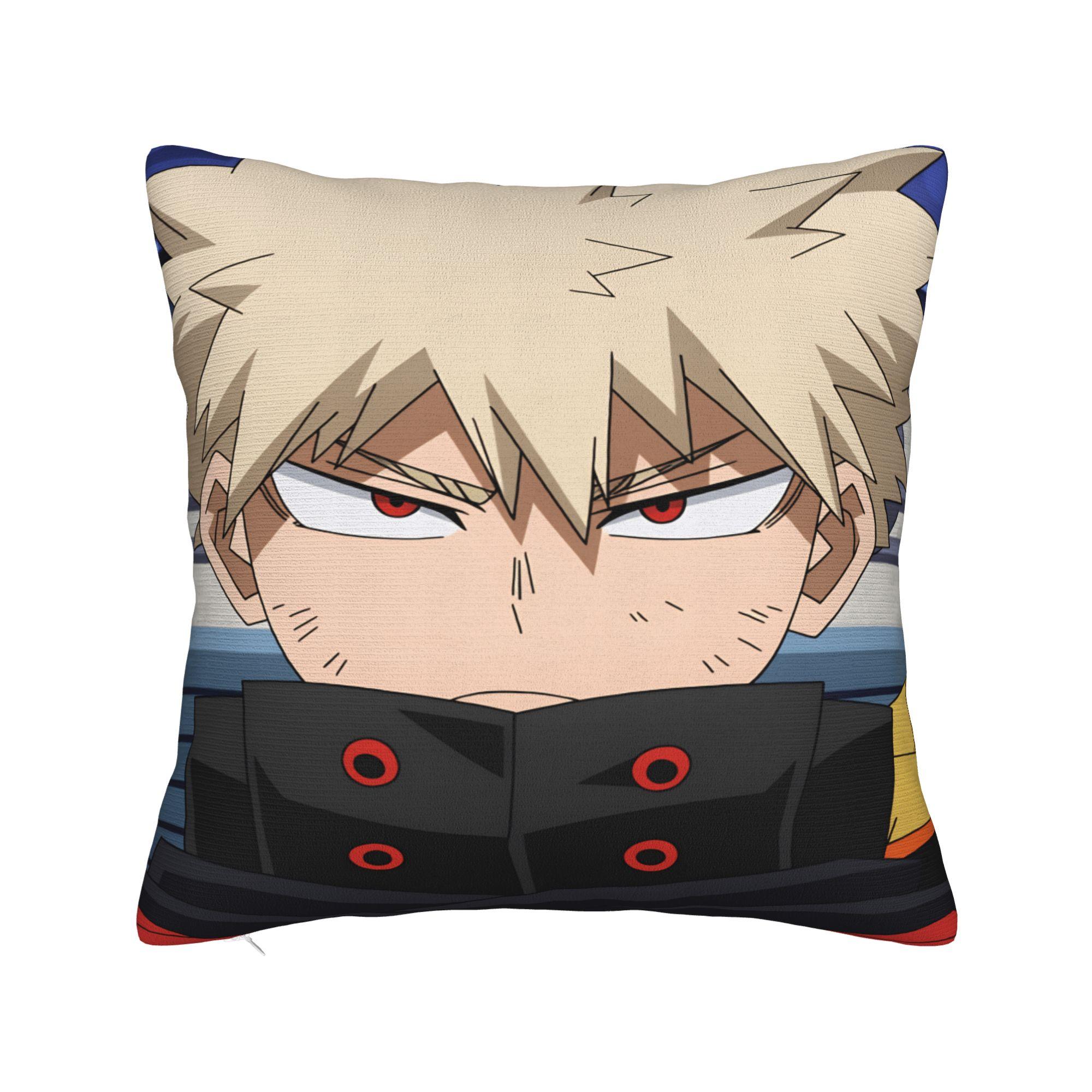 

Anime K-Katsuki B-Bakugo Pillow Case Comfy Pillow Cover For Living Room Chair Cute Funny Pillowcases 12x12Inch