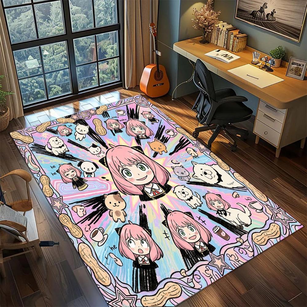 Anya Forger Rug Carpet Floor Mat Washable Non Slip Large Area Gamer Bedroom Home Room Decor.-TING