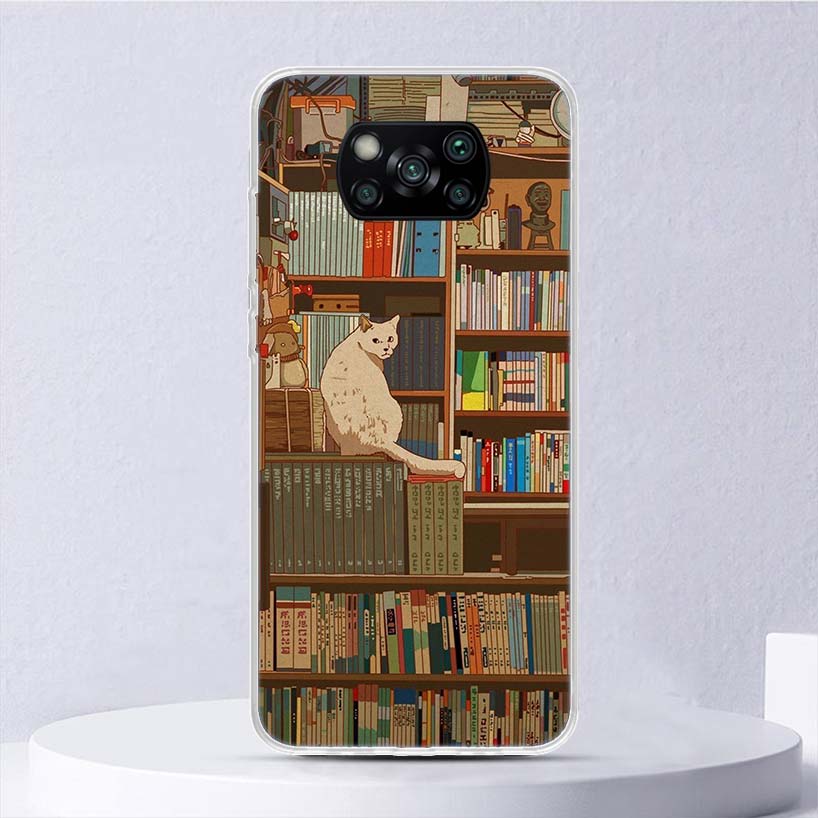 Read Books illustration Reading Soft Case For Xiaomi Poco X7 X6 X5 X4 X3 Nfc F7 Ultra F6 F5 Pro Phone Cover F4 Gt F3 M5S M4 M3 M