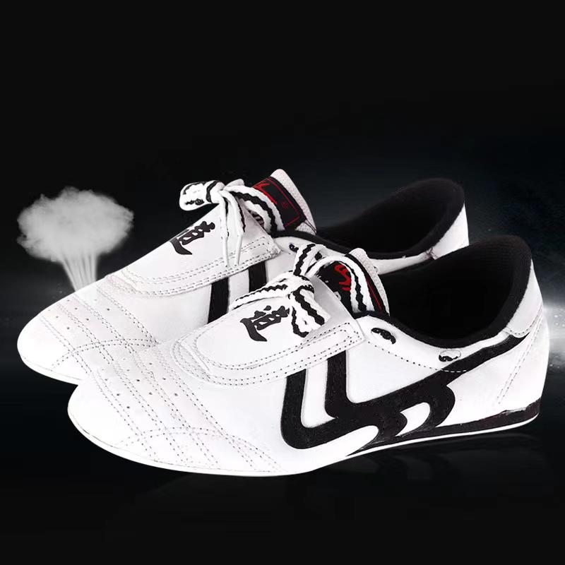 Kid Size 26-45 Taekwondo Shoes Martial Arts Adult Men Women Breathable Sneakers Soft Tai Chi Karate Shoes White Sneakes