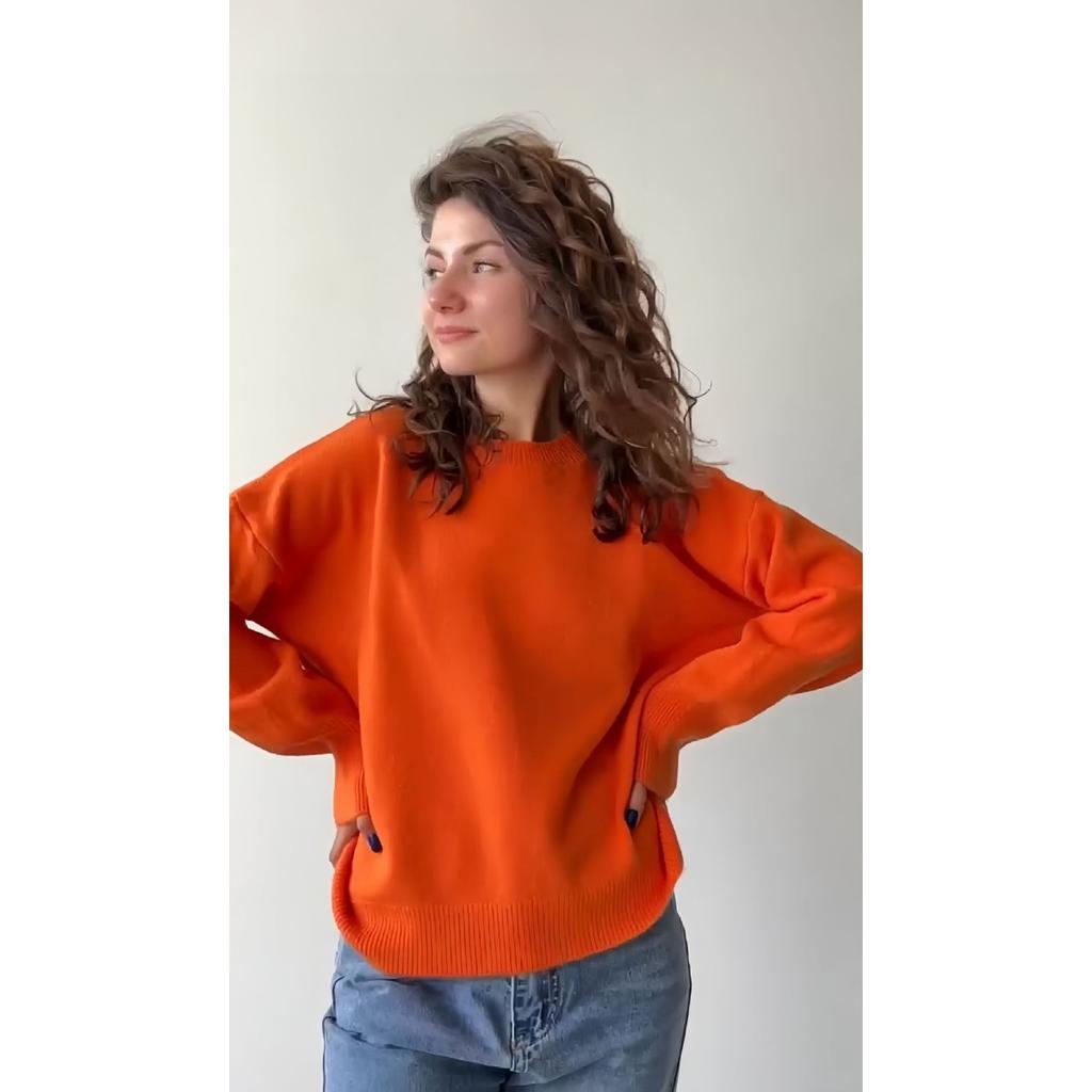 Einfarbiger Rundhals-Pullover für Damen | Weiches Strickoberteil | Lässige lockere Passform