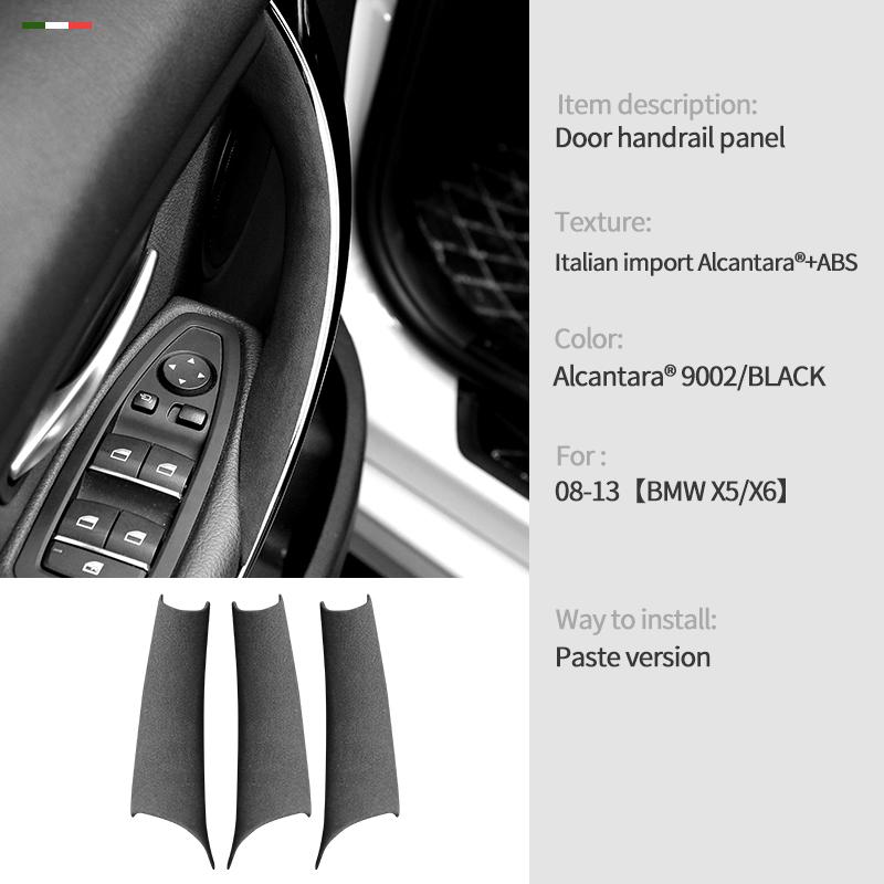 LHD suede Car Interior Door Pull Handle Cover Auto Accessories Fit For BMW X5 F15 2008-2018 / X6 F16 2015 2016 2017 2018