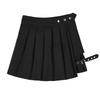 Women's Black Sexy Leg Ring Skirt Pleated Skirt Short Skirt