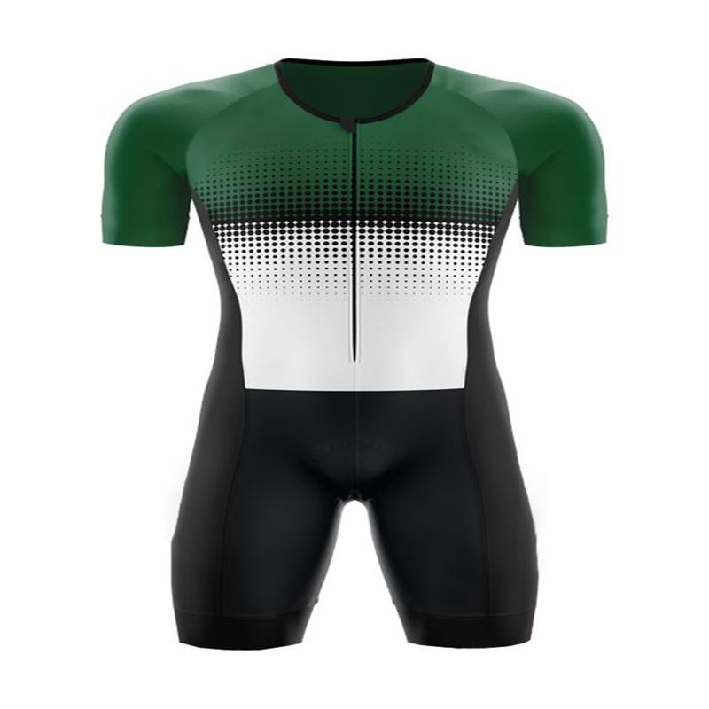 Professional Anti-UV Short Sleeves New Triathlon Printing Cycling Jerseys Suit Cycling Clothing Bib Shorts with Silicone Pad