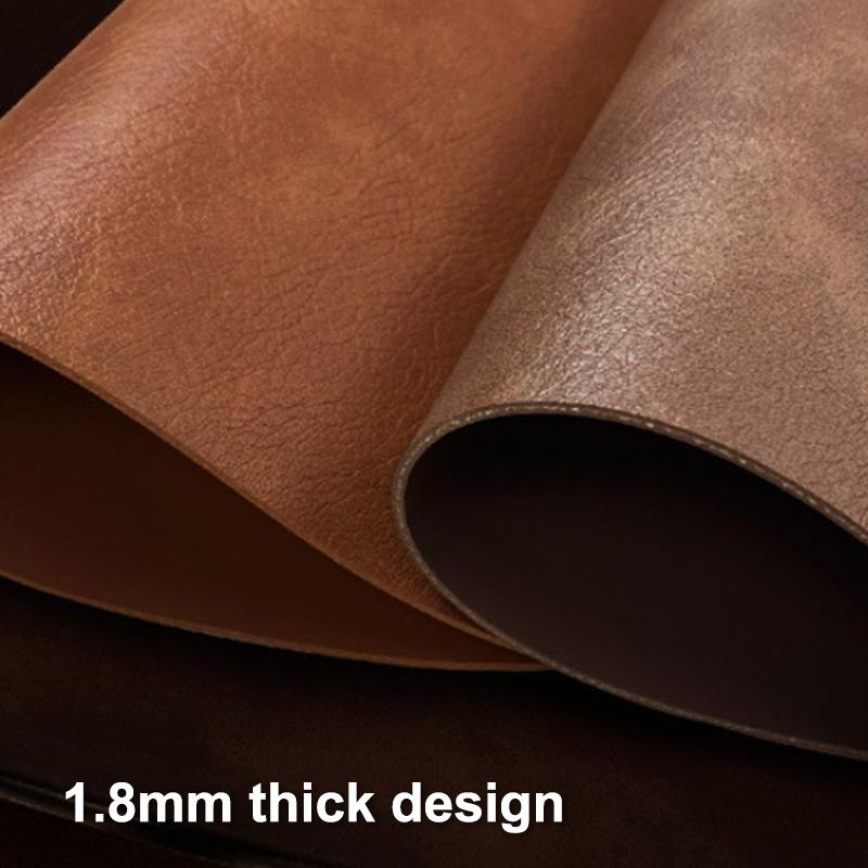 1Pc S/L Double Sided Anti Slip PU Insulation Pad Table Mat Nordic Style Imitation Cowhide Pattern Fan Shape Leather Placemat