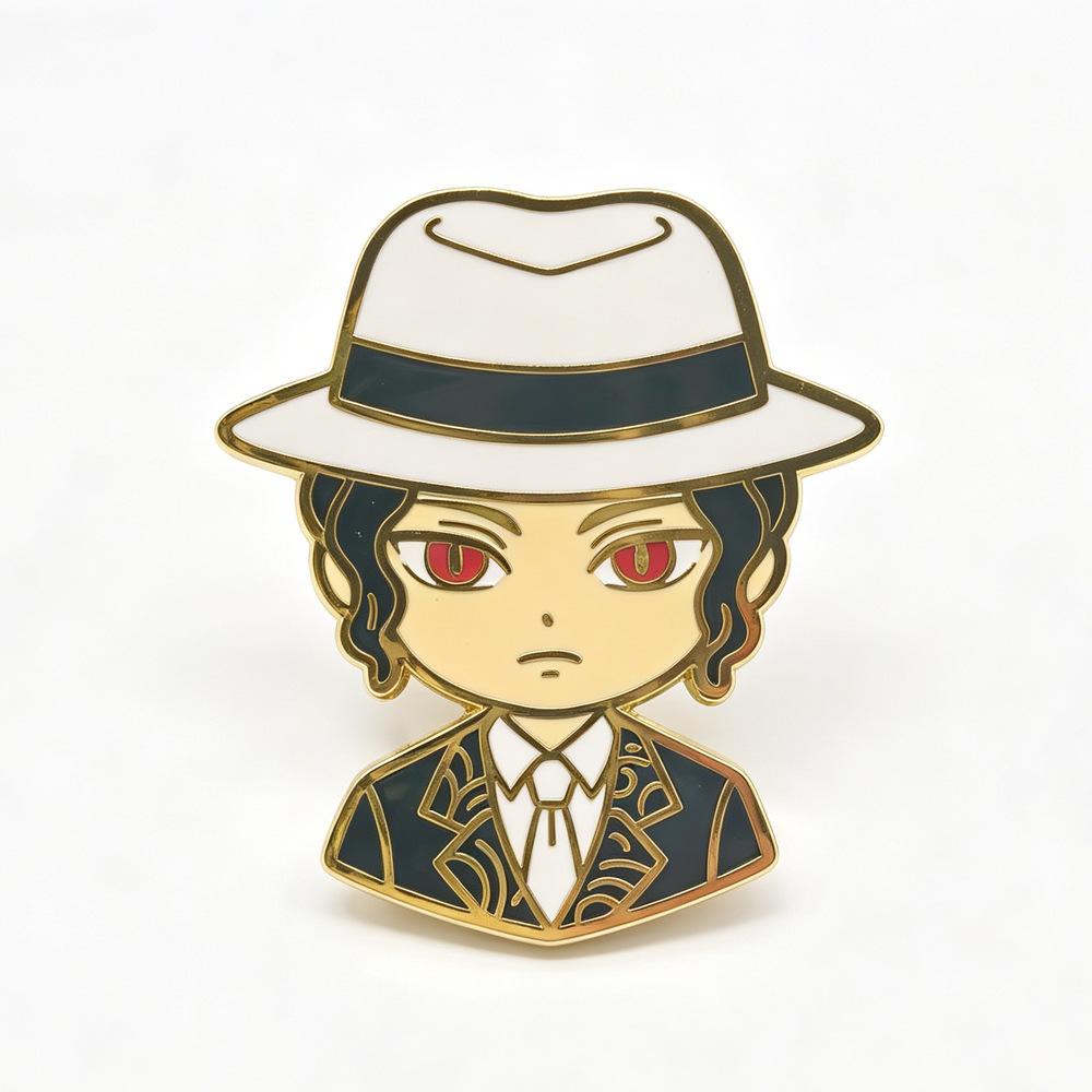 Demon Slayer Pins Tanjiro Metal Brooch Anime Cartoon Badge for Clothes Bags Accessories Pins