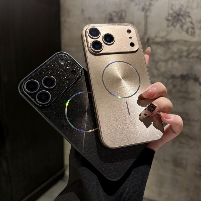 Luxus-Kamera-Schutz Magnetischer Glitzer Aurora Glänzende Handyhülle Für Magsafe iPhone 17 Air 16 15 14 Plus 13 12 11 Pro Max Vollständige Linsen-Schutzabdeckung
