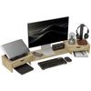 PC-Bildschirmständer Schreibtisch-Computer-Monitorständer 60-116 cm mit 2 Schubladen, verstellbare Länge und Winkel