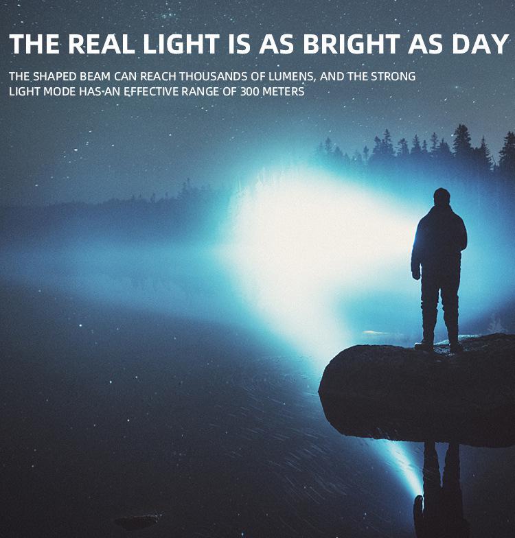 High Brightness Outdoor Spotlight: Long-Range Flashlight with Power Bank & Extended Battery Life