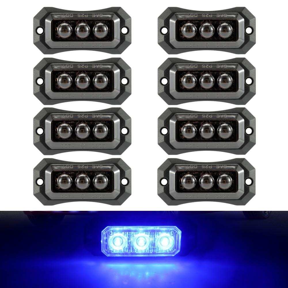 8PCS Truck Lighting LED Side Marker Boat Trailer Lights 3LED Clearance Lights Assembly LED Light Truck 24v 12v