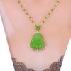 1011 new pendant mini antique national style green Maitreya Buddha sand gold atmospheric necklace large