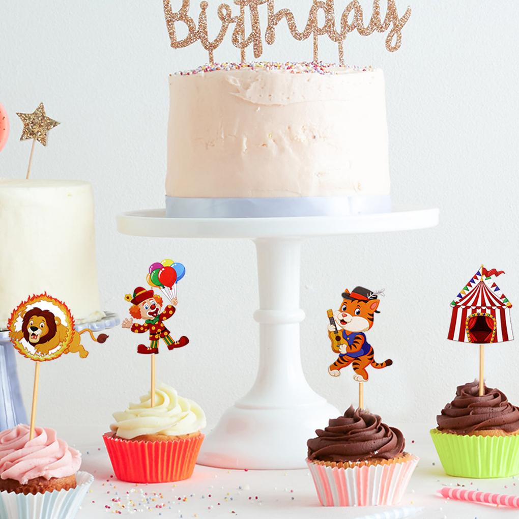 7ks Cirkusový Klaun Dortový Topper Rozkošný pro Narozeninovou Oslavu PŘEDEM SESTAVENÝŠIROCE Nástroje pro Zdobení Dortů