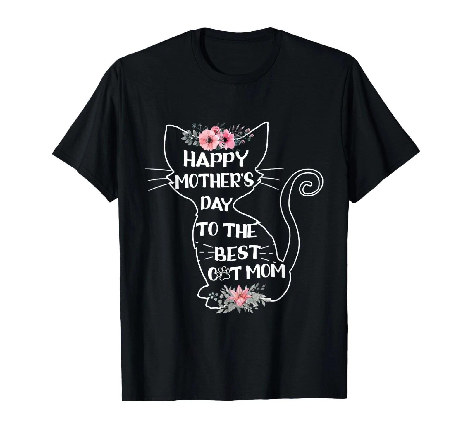 Happy Mothers Day Best Cat Mom Cute Floral Graphic T Shirt 3XL