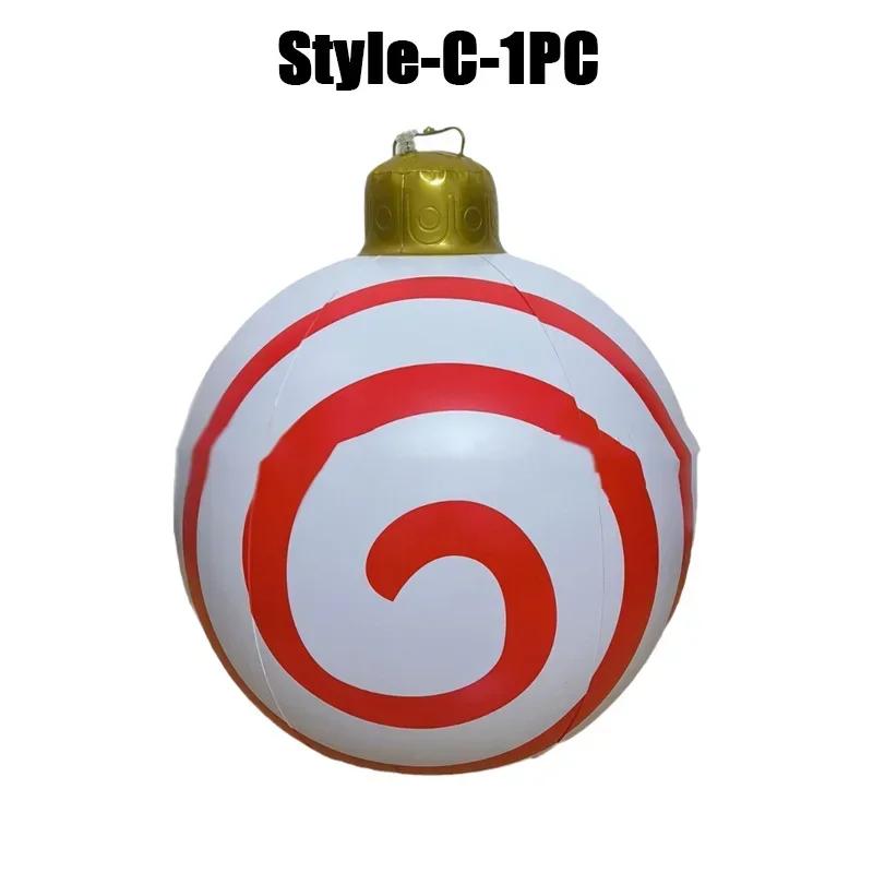 1-5PC Inflatable Christmas Candy Ball Outdoor Lawn Garden Decoration Holiday Ornament Fun Party Prop Festive Scene Display Decor