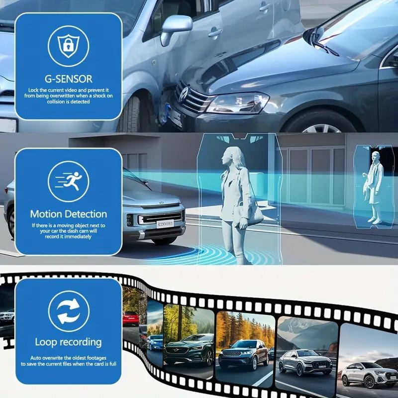 4K Dash Cam for Cars WIFI GPS Dual Lens With 1080P Dashcam Night Vision Rear View Camera for Vehicle Black Box Car Accessories