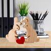 Bunny Figurine Home Decor Hold Heart Table Centerpiece Wooden Rabbit Home Decoration Rustic Home Decoration Farmhouse Table Sign